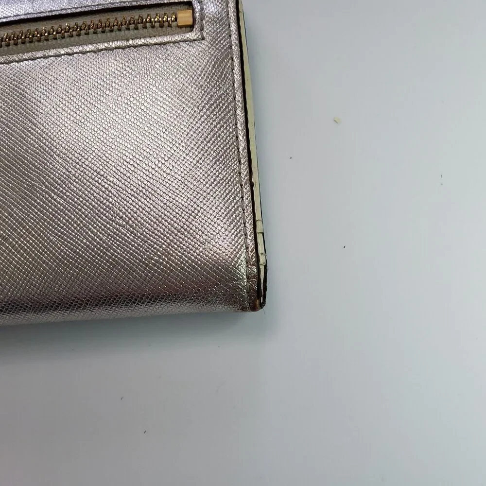 Kate Spade NY Bifold Snap Wallet Silver